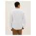 Košile bez límečku z čistého lnu Marks & Spencer bílá