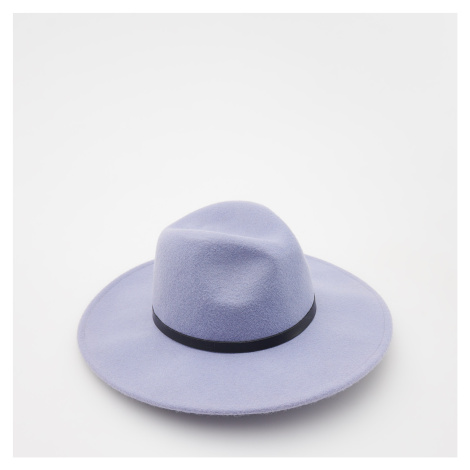 Reserved - Vlněný klobouk s ozdobným páskem - Modrá