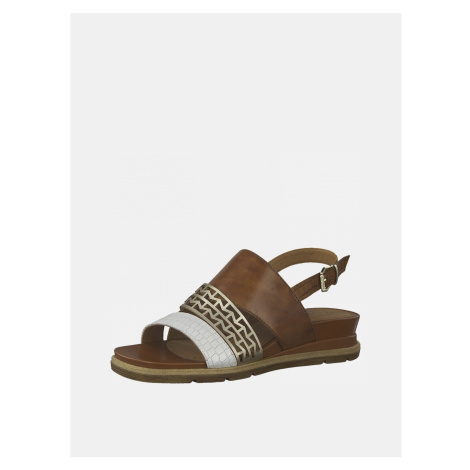 Hnědé kožené sandálky Tamaris - Dámské