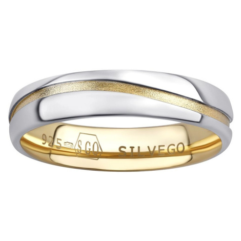 Snubní stříbrný prsten MARIAGE pozlacený žlutým zlatem Silvego