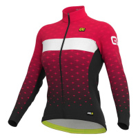 ALÉ Cyklistický dres s dlouhým rukávem zimní - PR-R STARS LADY WNT - růžová/černá