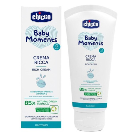 CHICCO Krém vyživující Baby Moments 85% přírodních složek 100 ml, 0m+