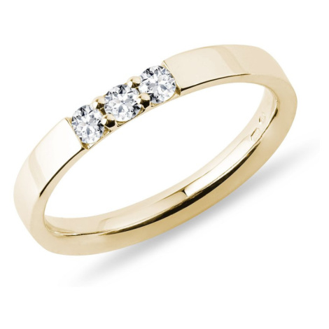 Zlatý prsten se třemi diamanty KLENOTA