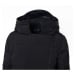 Dámská zimní černá bunda s koženkovými detaily