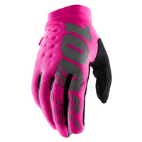 Dámské cyklo a motokrosové rukavice 100% Brisker Women's růžová/černá