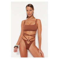 Trendyol Brown Bralette Accessory Bikini Top