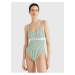 Zelené dámské pruhované jednodílné plavky Tommy Hilfiger Underwear