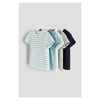 H & M - Bavlněné tričko 5 kusů - tyrkysová