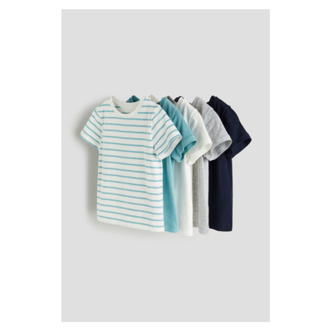H & M - Bavlněné tričko 5 kusů - tyrkysová H&M