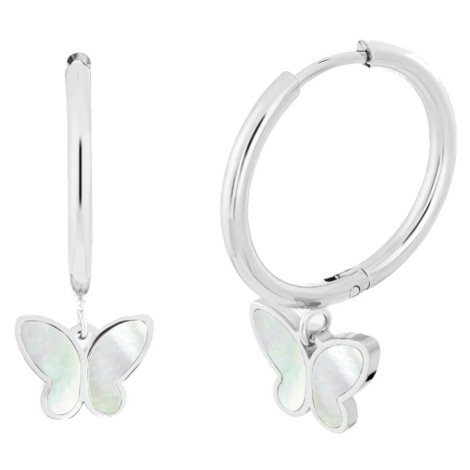 Preciosa Perleťové náušnice Motýlci Mother of Pearl Butterfly 7493 01