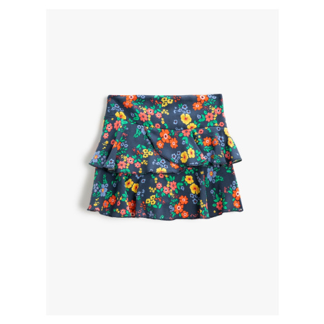 Koton Mini Skirt Floral Frilled Elastic Waist