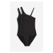 H & M - Asymetrické jednodílné plavky - černá