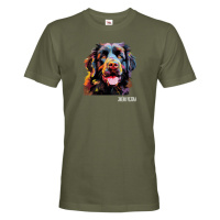 Pánské tričko s potiskem plemene Novofundlandský pes s volitelným jménem