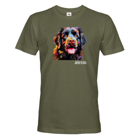 Pánské tričko s potiskem plemene Novofundlandský pes s volitelným jménem BezvaTriko