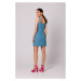 K159 Mini šaty na ramínka - nebesky modré