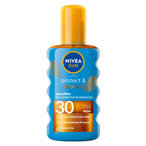 Nivea Olej na opalování ve spreji podporující zhnědnutí SPF 30 Sun (Protect & Bronze Oil) 200 ml