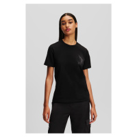 Tričko karl lagerfeld kameo rhinestone t-shirt black