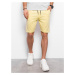 Men's sweat shorts with piping - yellow V1 W359