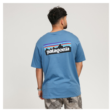 Patagonia M's P­6 Logo Organic T-­Shirt modré