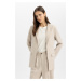 DEFACTO Oversize Fit Jacket Collar Linen Blended Blazer Jacket