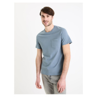 Modré pánské basic tričko Celio Gepik