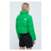 Péřová bunda The North Face NUPTSE SHORT JACKET dámská, zelená barva, zimní, NF0A5GGEPO81