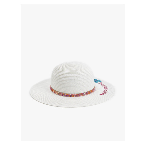 Koton Straw Hat with Stamp-Sequin Detail