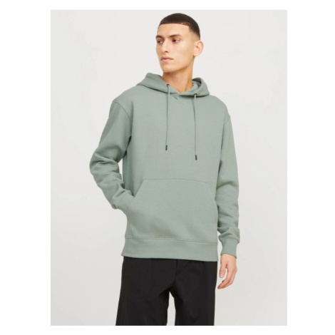 Jack&Jones pánská mikina JJESTAR BASIC SWEAT HOOD NOOS 12208157 ICEBERG GREEN Jack & Jones