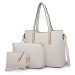 Bílý praktický dámský 3v1 kabelkový set Manmie Lulu Bags