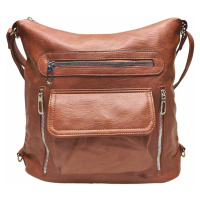 Praktický středně hnědý kabelko-batoh 2v1 s kapsami Bellis