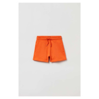 Dětské bavlněné šortky OVS oranžová barva, hladké