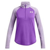 Under Armour TECH GRAPHIC 1/2 ZIP Dívčí tričko s dlouhým rukávem, fialová, velikost