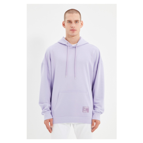 Trendyol Lilac Oversize/Wide Cut Hooded Fleece/Warm Sweatshirt