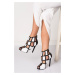 Fox Shoes Black and White Women's Heeled Shoes