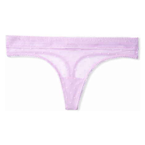 Tanga Victorias Secret Logo Mesh fialová
