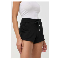 Kraťasy Armani Exchange dámské, černá barva, hladké, high waist, 8NYSBA YJE5Z NOS