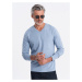 Ombre Clothing Modré tričko s dlouhým rukávem a výstřihem do V V9 LSBL-0108