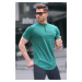 Madmext Green Polo Collar Basic Men's T-Shirt 6132