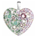 EVOLUTION GROUP 34243.3 srdce sakura dekorované krystaly Swarovski® (Ag925/1000, 2 g, mix barev)