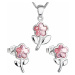 Sada šperků s krystaly Swarovski náušnice,řetízek a přívěsek růžová kytička 39172.3 light rose