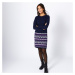 Blancheporte Jednobarevné pulovrové šaty se žakárovým vzorem nám. modrá/purpurová