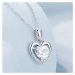 GRACE Silver Jewellery Stříbrný náhrdelník Amorita - stříbro 925/1000, čirý zirkon, srdce NH-BSN