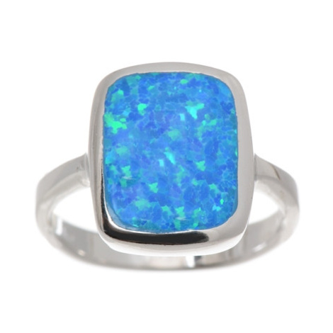 Dámský stříbrný prsten s modrým opálem STRP0299F
