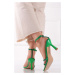 Zelené sandály na tenkém podpatku Mathilde