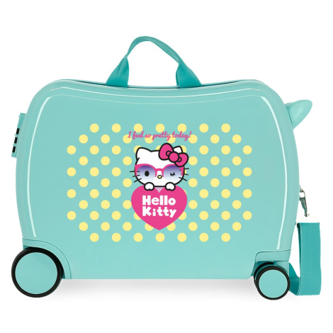 JOUMMABAGS Dětský kufřík na kolečkách - odražedlo - Hello Kitty - Pretty Glasses