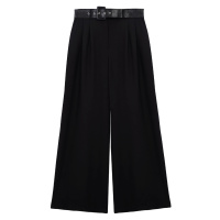 Trendyol Black Wide Leg Trousers with Belt