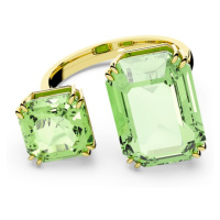 Swarovski Luxusní otevřený prsten se zelenými krystaly Millenia 5619626 55 mm