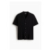 H & M - Košile resort z žebrovaného úpletu Regular Fit - černá