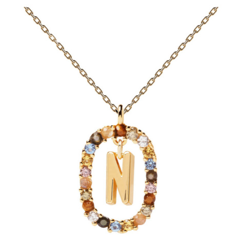 PDPAOLA Krásný pozlacený náhrdelník písmeno "N" LETTERS CO01-273-U (řetízek, přívěsek)
