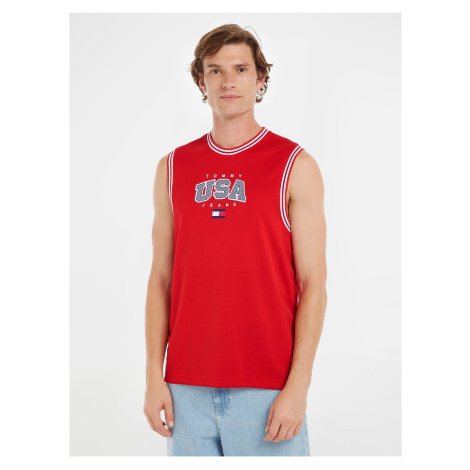 Červené pánské tílko Tommy Jeans Modern Sport Tank - Pánské Tommy Hilfiger